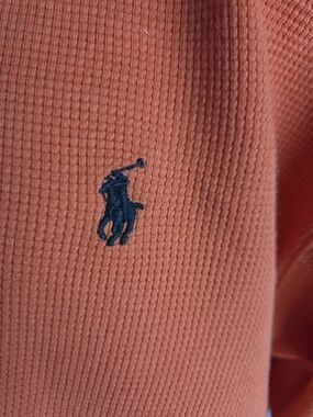 Mens Ralph Lauren Orange Long Sleeve Polo Knit Top..Sleepwear.